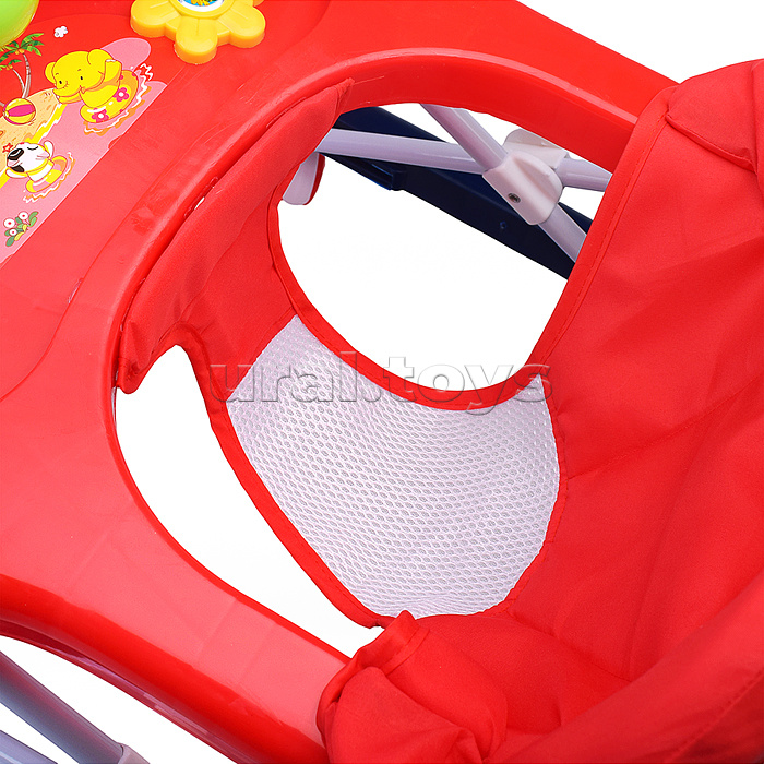 Ходунки "Шарики с цветочками" с погремушками и шарами (синий-оранжевый) в пакете