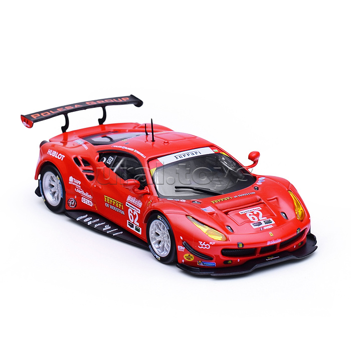 Гоночная машинка die-cast Ferrari - 488 GTE 2017, 1:43,  красная