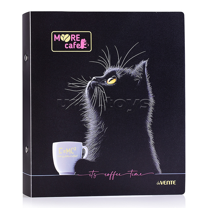 Папка на кольцах "MooreCafe" A5 (200x225x35 мм) 2 кольца Ø 30 мм, полипропилен 800 мкм, фактура "песок" для бумажных блоков и вкладышей, внутренний карман 160 мкм, индивидуальная упаковка, непрозрачная с дизайном