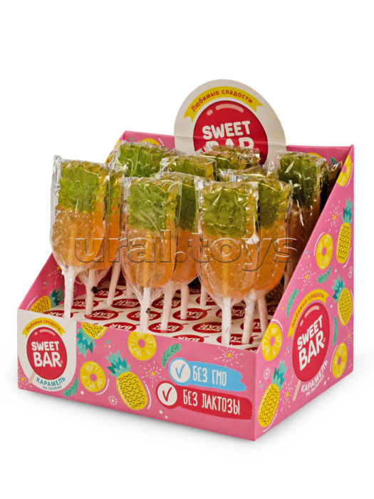 Карамель на палочке Ананас, Конфититрейд Sweet Bar, 15шт, 40г.