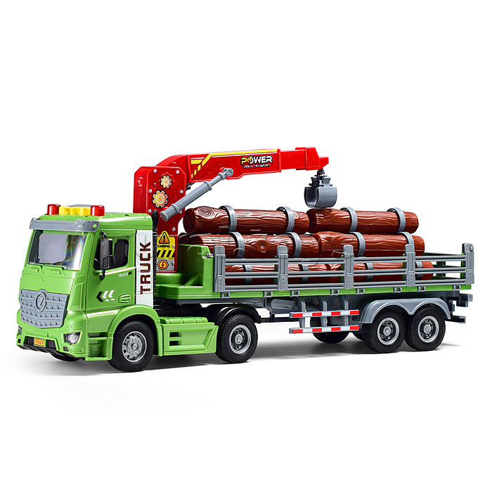 Машина "Лесовоз" на батарейках, в коробке