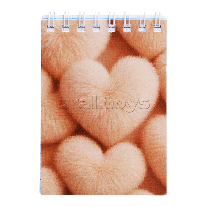 Блокнот А7 40л. "Бежевые сердца" 65 г/м², клетка