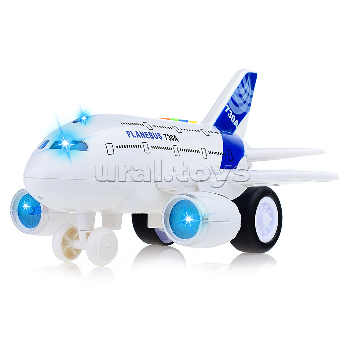 Самолет "Planebus 730A" 1:120 (свет, звук) в коробке