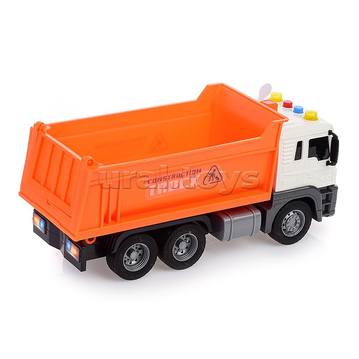 Машина "Самосвал" 1:16 (свет, звук) в коробке (цвет оранжевый)