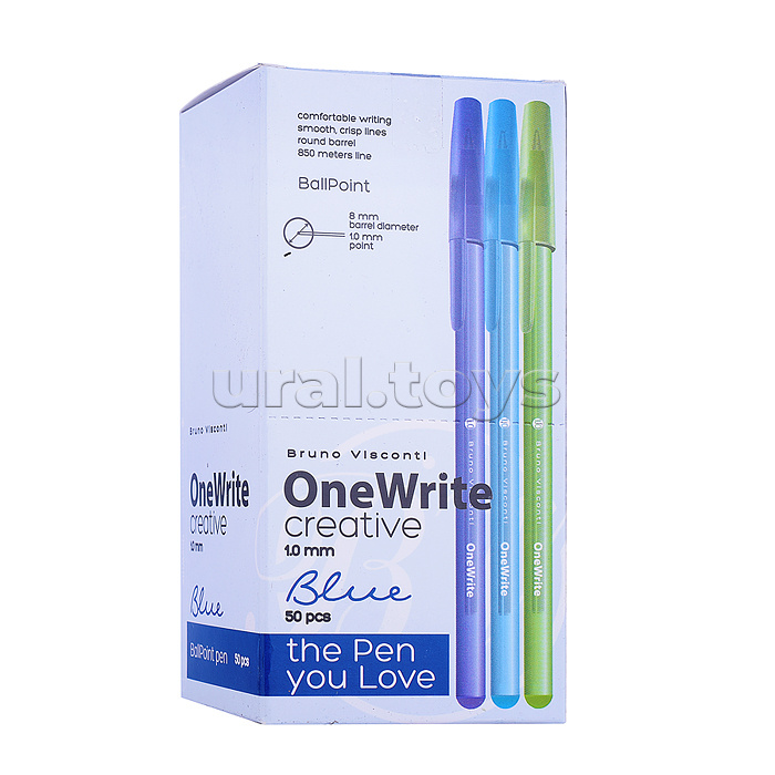 Ручка "OneWrite Creative" шариковая 1.0 мм, синяя (3 цвета) Ручка "OneWrite Creative" шариковая 1.0 мм, синяя (3 цвета)