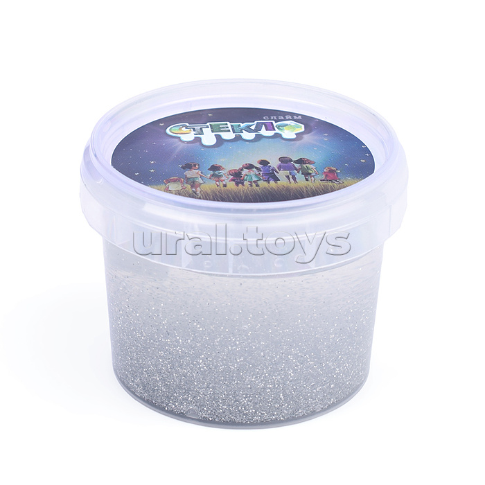 Слайм "Стекло" с серебрянными блестками, 90 гр