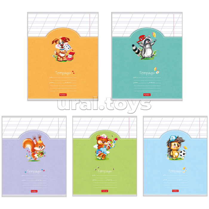 Тетрадь 12л. косая линия "Лохматики"