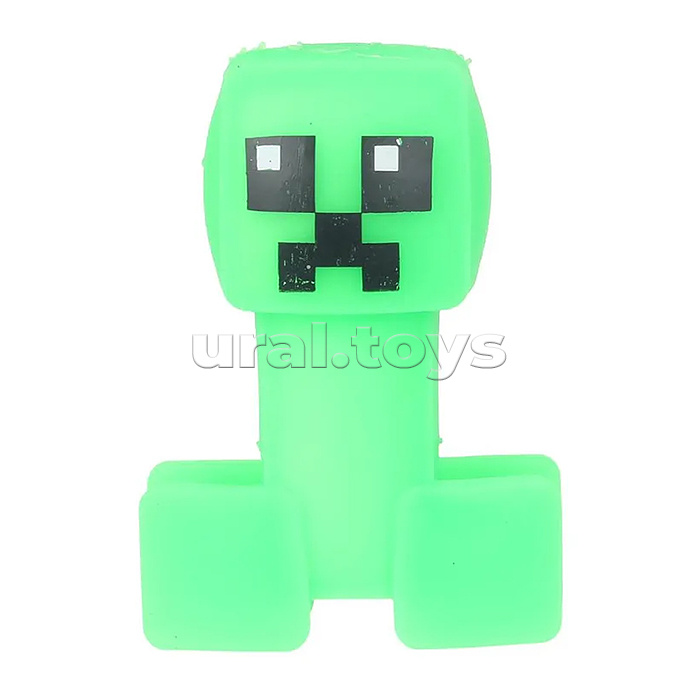 Игрушка антистресс тянучка "Пиксельный персонаж. Зеленый человечек" блистер, Супер Флекс Игрушка антистресс тянучка "Пиксельный персонаж. Зеленый человечек" блистер, Супер Флекс