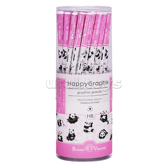 Карандаш чернографитовый "HappyGraphix. Панды" НВ