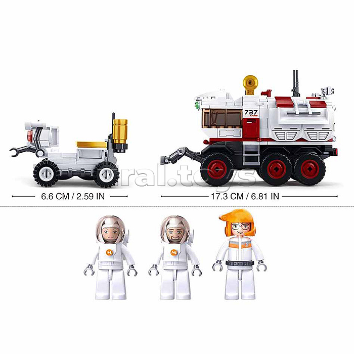 Конструктор "Марсоход с фигурками космонавтов" (354 дет.) в коробке