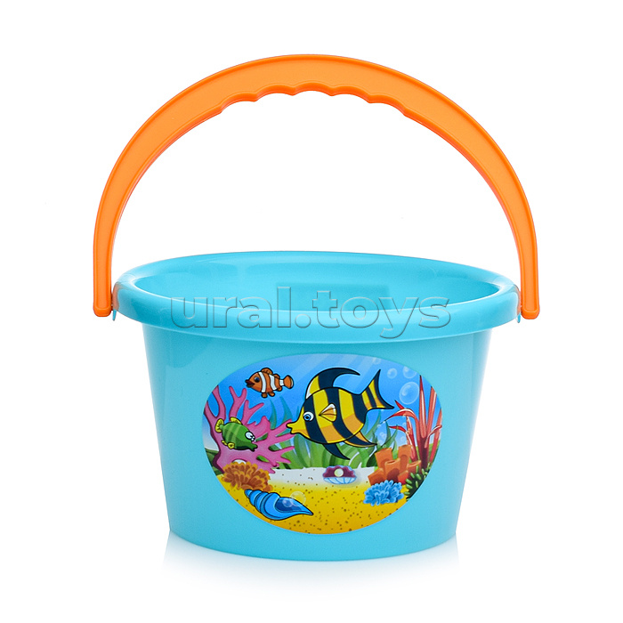 Набор №205: ведро среднее, лопатка, грабельки, 2 формочки, лейка малая №4