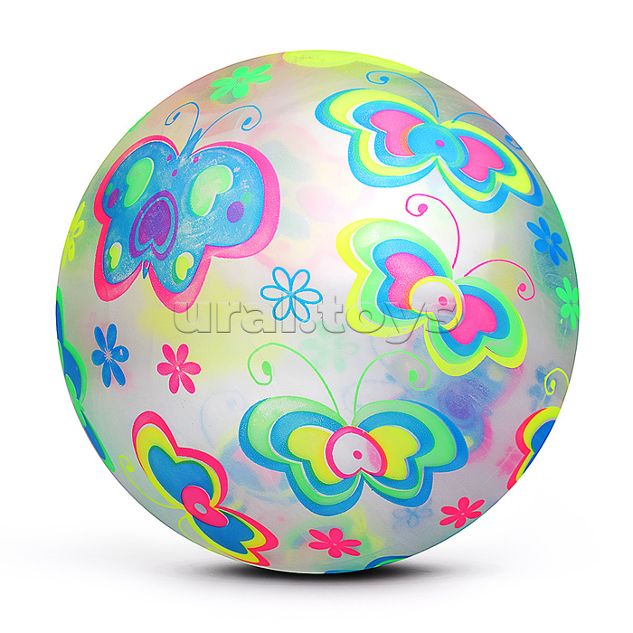 Мяч надувной детский PVC "Яркие бабочки" 22см