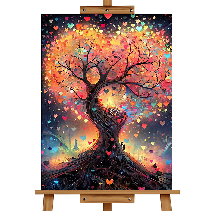 Мозаика алмазная "Дерево любви" (с гирляндой) 20*30см.