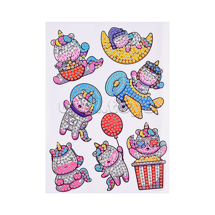 Мозаика алмазная "Такие разные единорожки" в коробке