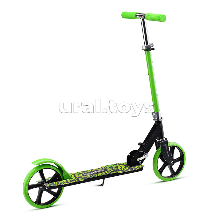 Самокат 2-х кол., зеленый, d 200 мм., PU, в коробке