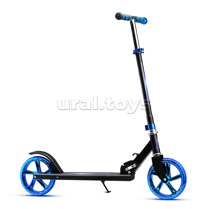 Самокат 2-х кол., синий, d 200 мм., PU, в коробке