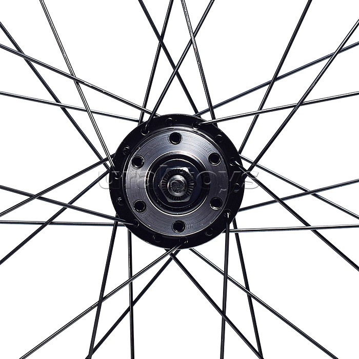 Колесо велосипедное 20" заднее в сборе, алюминий, под трещ, диск 6-болт, без гаек