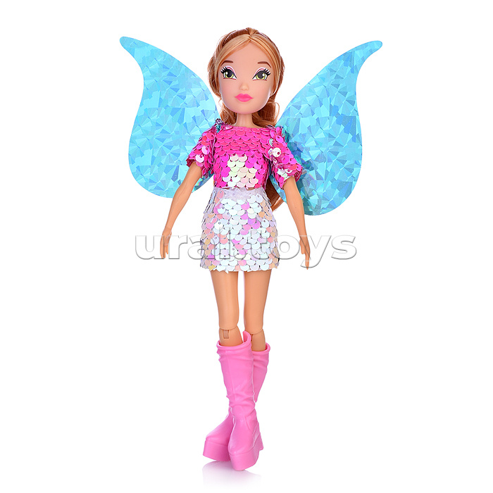 Шарнирная кукла  Winx Club "Magic reveal" Флора с крыльями 3 шт., 24 см