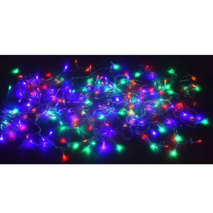 Электрогирлянда 15м, 200 ламп, цветная