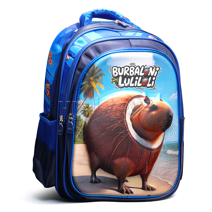 Рюкзак школьный "Итал.Мем" 41x30x15 см, 3 отделения, 2 кармана, уплотненная спинка, ОПП-упаковка