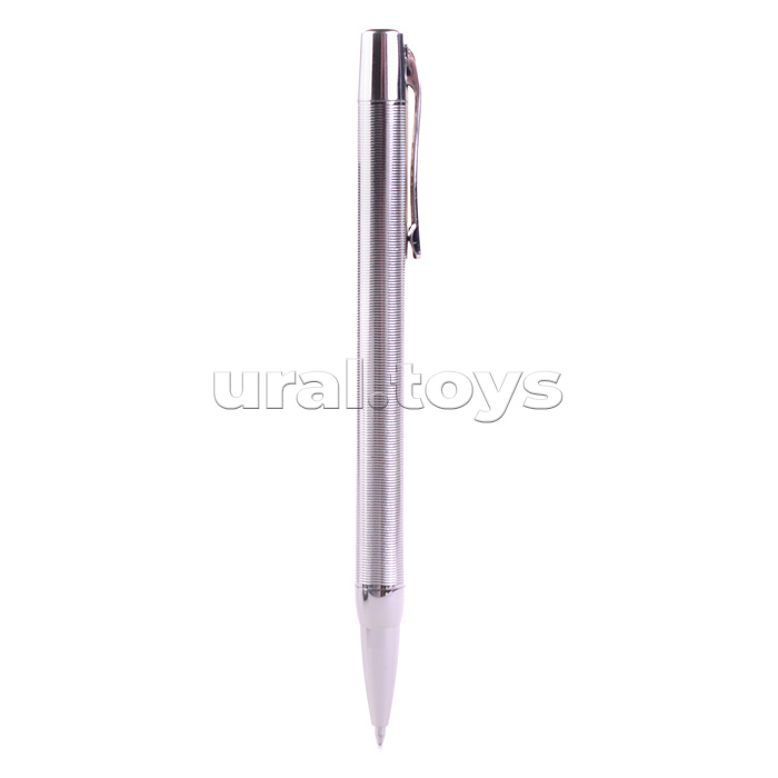 Ручка шариковая с поворотным механизмом Elatio S, синяя, пулевидный пиш.узел 0,7 мм, сменный стержень 98 мм типа Parker, корпус металлический, подарочная упаковка