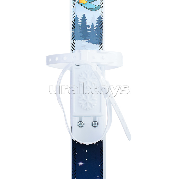Игровые лыжи "Лыжики-пыжики" Пингвинята (игрушка детская) 75/75 см, крепление мягкое пластиковое, с