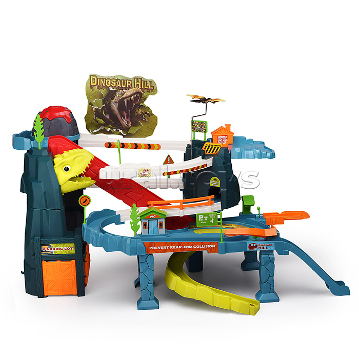 Паркинг-Трек "Вулканический холм с динозавром" в коробке