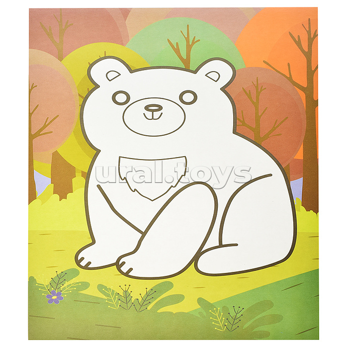 Раскраска пластилином "Лесные жители" 4 карт. А4 в папке