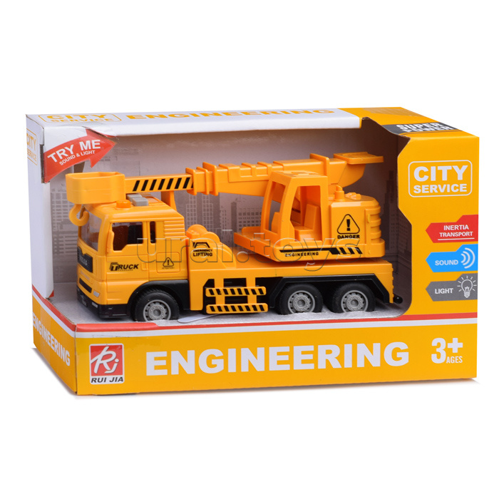 Машина "Автокран" (свет, звук) в коробке