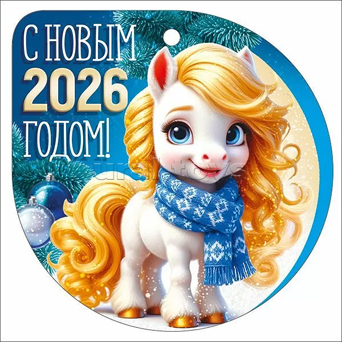 Бирка "С новым 2026 годом!" (символ года)