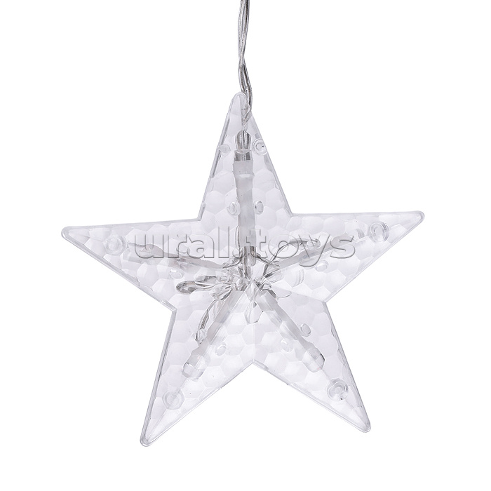 Электрогирлянда интерьерная "Звёздочки и снежинки" тёплый свет