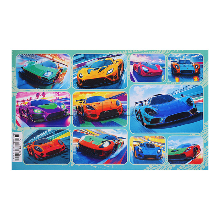 Наклейки (21 глиттер) "Авто. Суперкары"