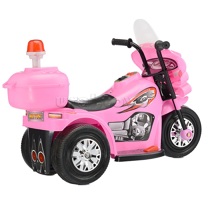 Детский электромотоцикл ROCKET«Мотоцикл шерифа»,1 мотор 20 ВТ, розовый