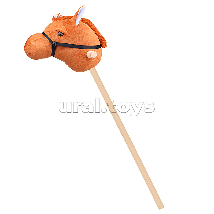 Игрушка "Лошадка" на палке (Светло-коричневый плюш) 1701/60