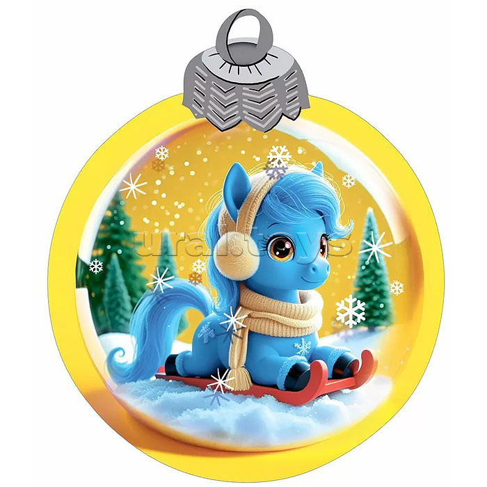 Украшение на скотче "Лошадка в шарике"