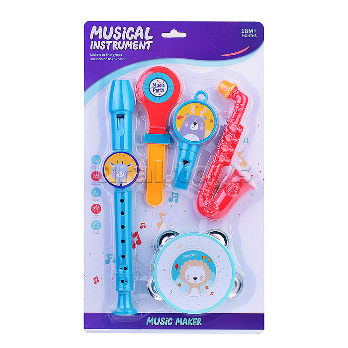 Набор музыкальных инструментов "Учимся играть" на листе Набор музыкальных инструментов "Учимся играть" на листе