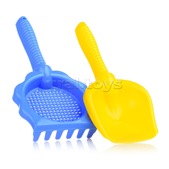 Песочный набор 2пр.(грабли-ситечко 25см, совок 26см)