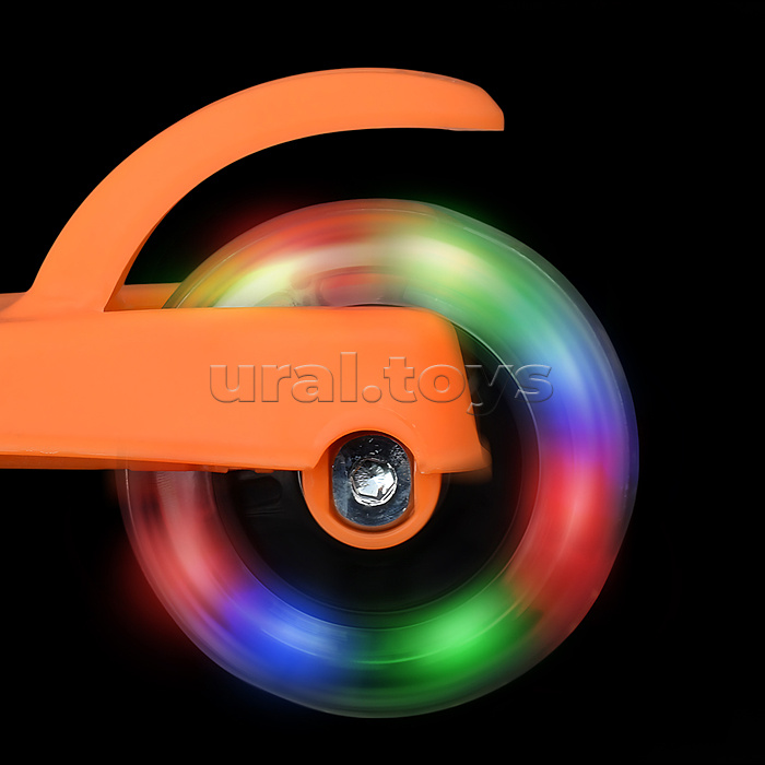 Самокат трёхколёсный ROCKET колёса PU, цвет оранжевый
