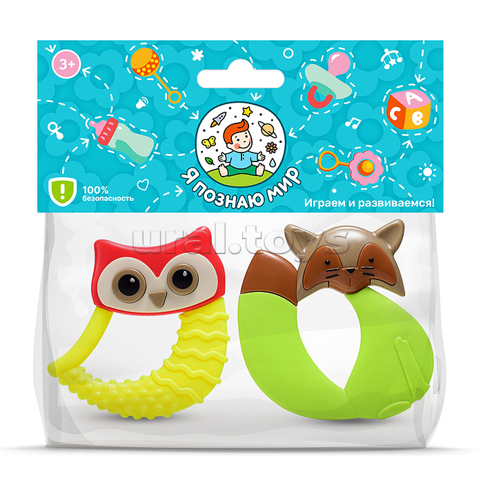 Набор погремушек "Енотик и совушка" в пакете