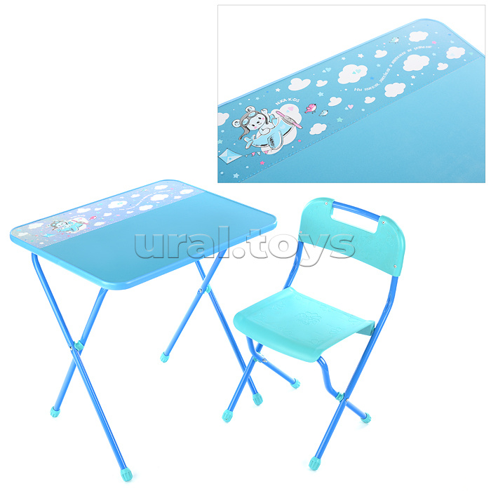 Комплект (стол+стул) (голубой)