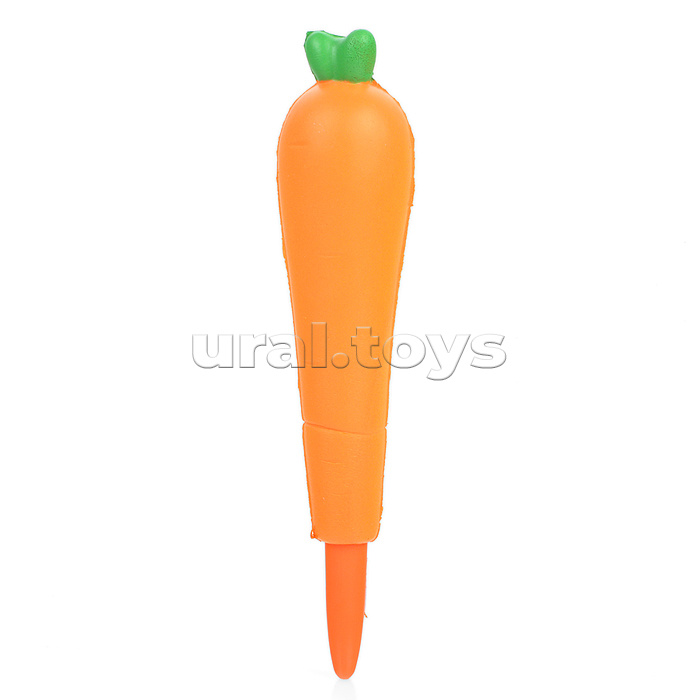 Ручка шариковая синие черн. 0,7 мм (ассорти) SQUISHY "Морковка" в дисплее