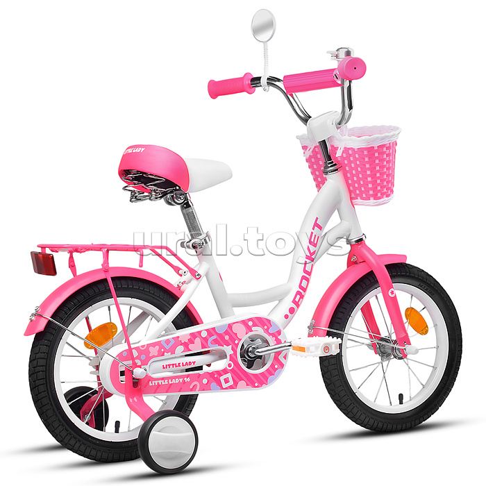 Велосипед 14" Rocket Little Lady, цвет белый/розовый