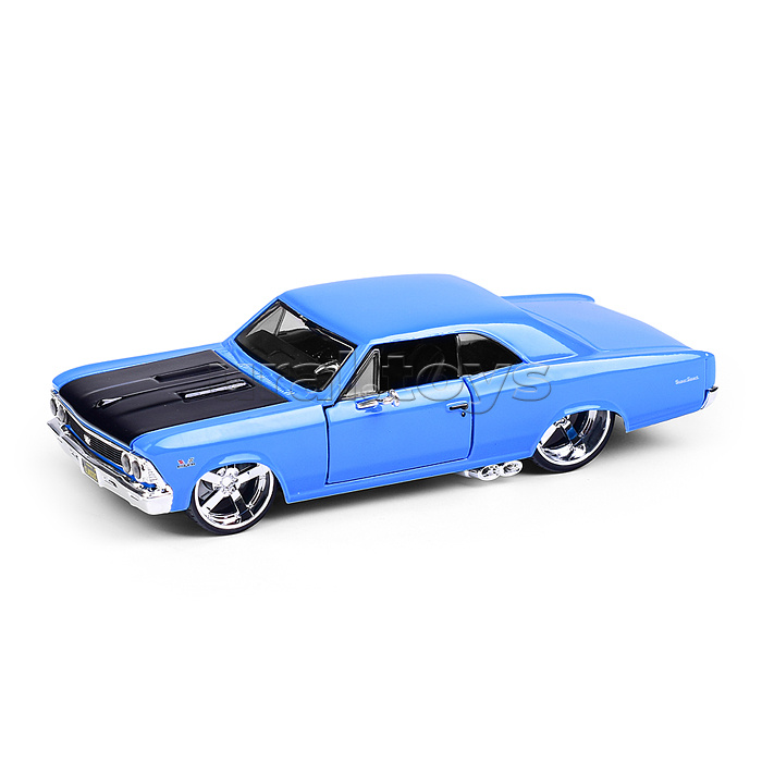 Машинка die-cast 1966 Chevelle SS 396, 1:24, синяя, открывающиеся двери