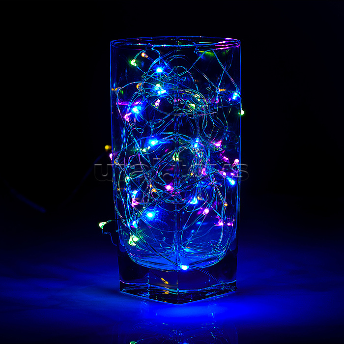 Электрогирлянда светодиодная Роса, 20 м, 200 ламп, USB, пульт, цветная