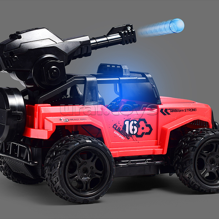 Машина с водяной пушкой, р/у, цвет красный, 27 MGz, в коробке