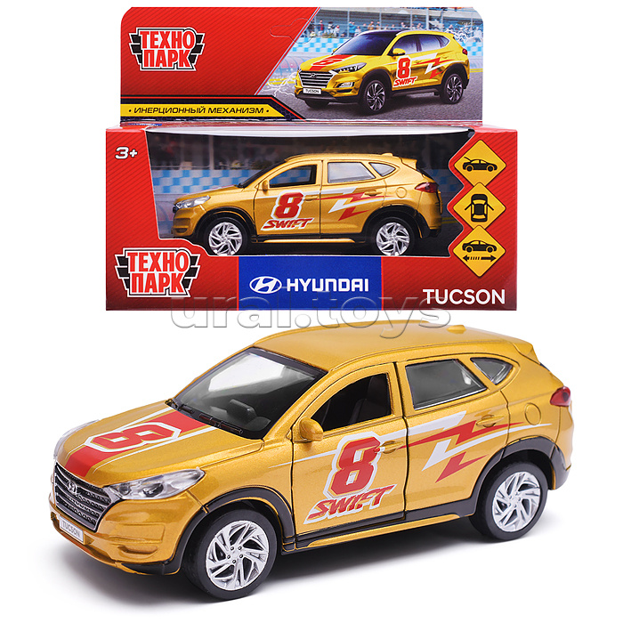 Машина металл Hyundai Tucson спорт длина 12 см, двери, багаж., инерционная