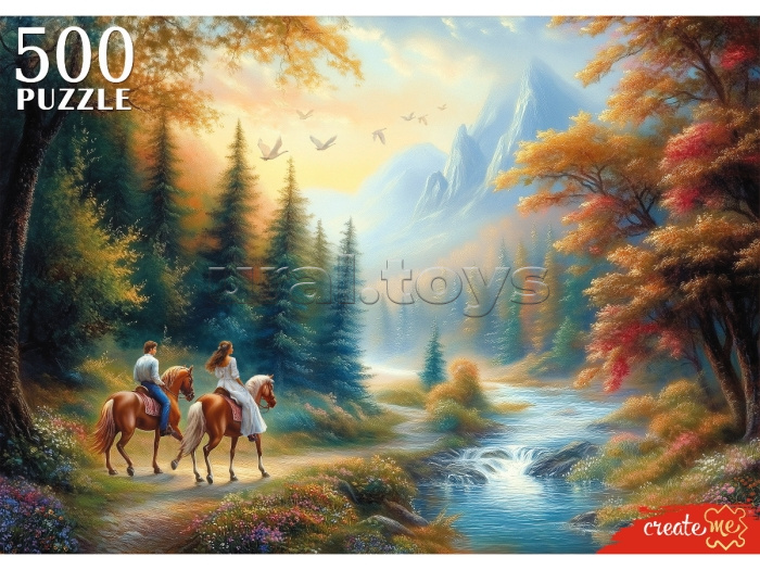 Пазлы 500 "Пара на лошадях в горах" Пазлы 500 "Пара на лошадях в горах"