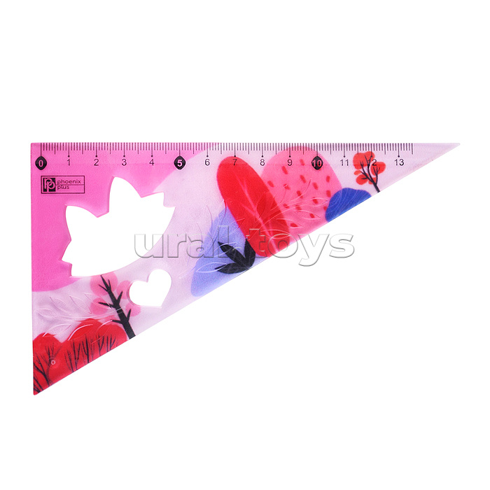 Треугольник "Розовый"13 см, ПВХ, УФ-печать, фигурная вырубка, подложка из мелованного картона