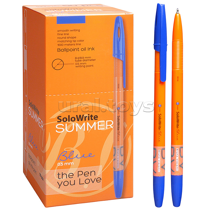 Ручка "Solo Write. Summer" шариковая, масло, 0.5 мм, синяя