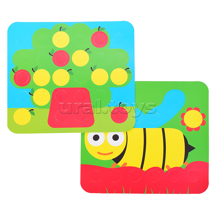 Мозаика 12 картинок в плёнке (32 фишки + 2 глазок) "Мозайкин для малышей"